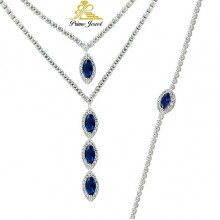 Gümüş zirkon taşlı set